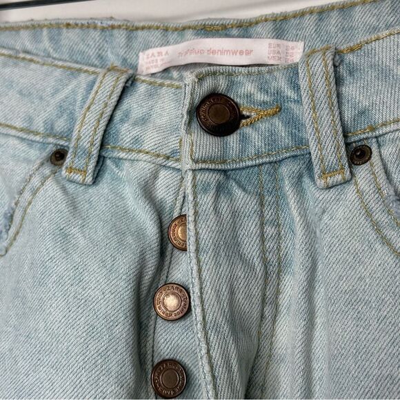 Zara denim‎ jean ripped distressed mom shorts 100% cotton NEW NWT - Picture 4 of 9